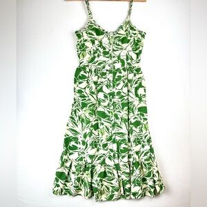 Patrons of Peace Floral Button Spaghetti Strap Midi Dress